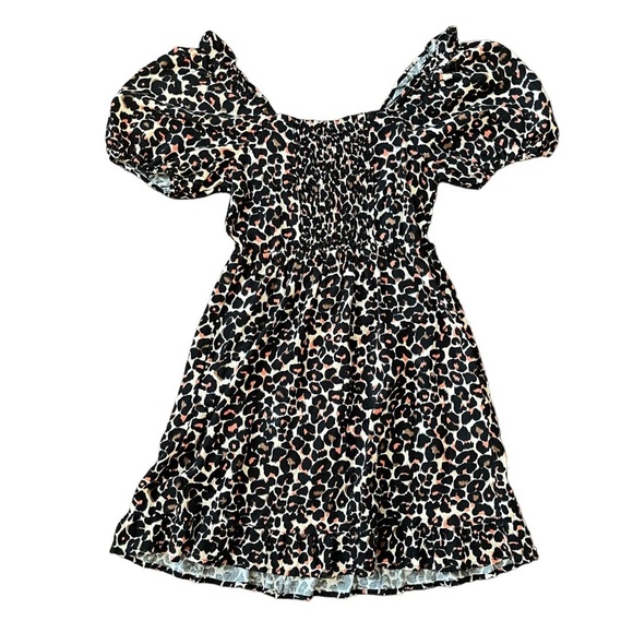 New with tags Who What Wear leopard print square neck puff sleeve mini dress XS - Picture 6 of 8
